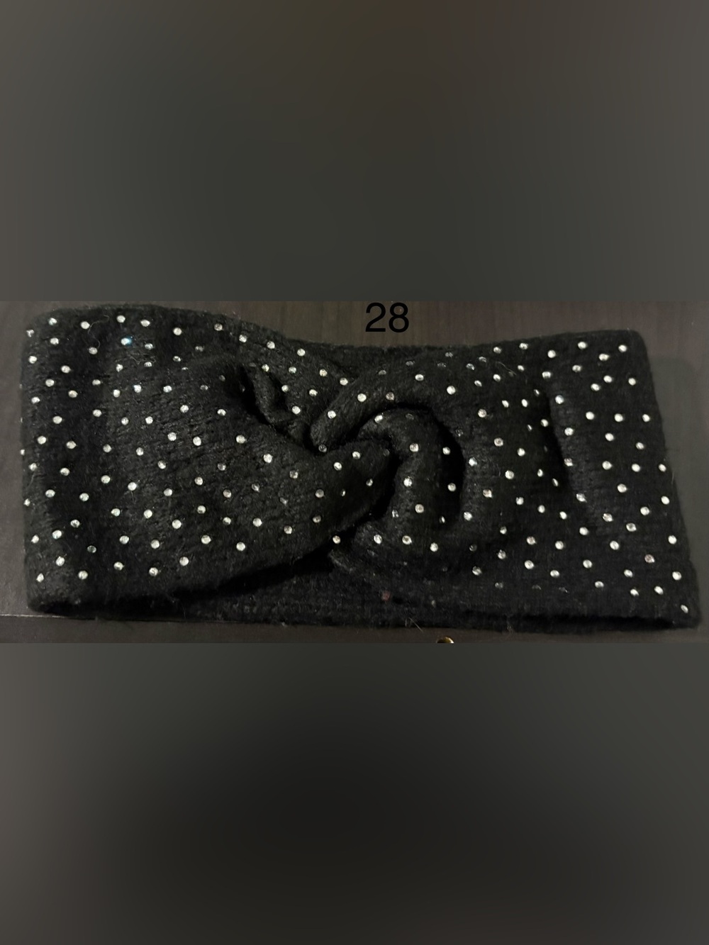 Black Crystal-Stud Knotted Headband - Women Accessories